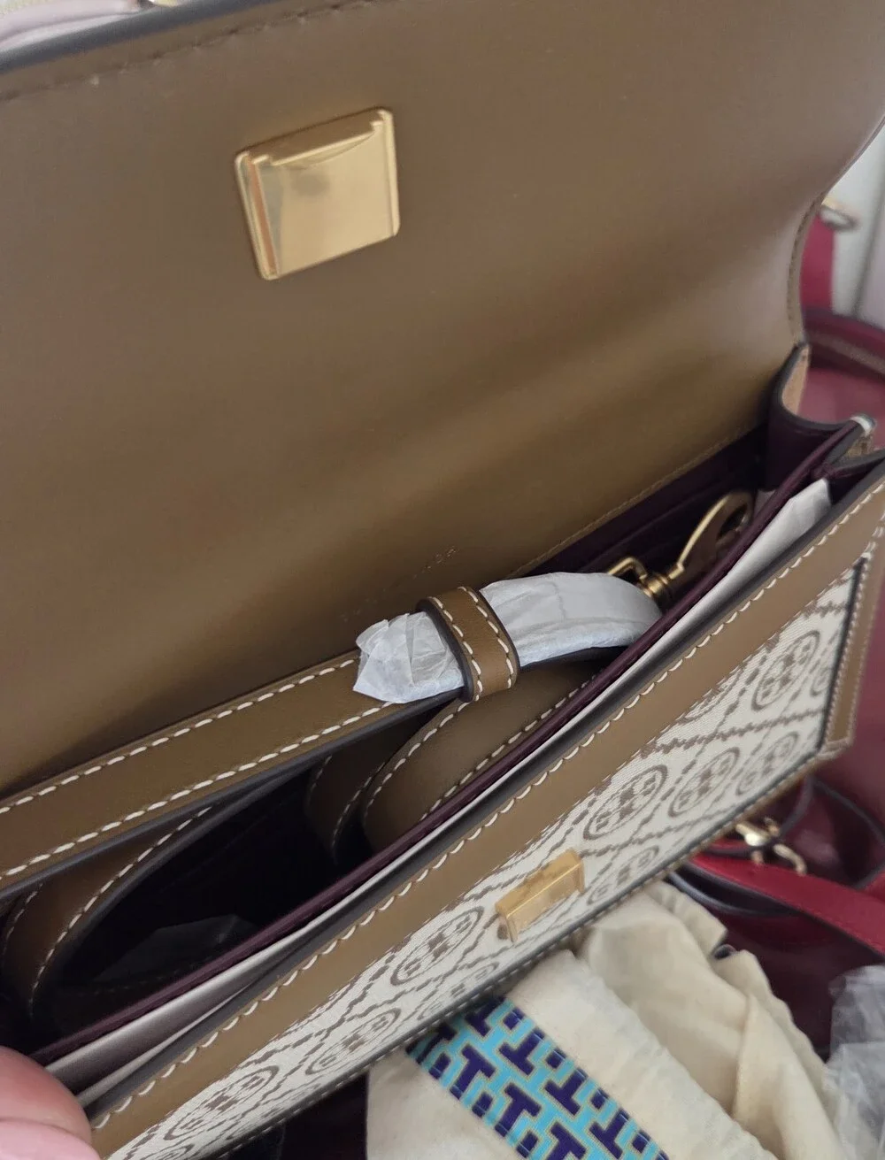 Tory Burch T Monogram Jacquard Shoulder Bag Crossbody